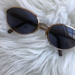 CHANEL Metallic Vintage Sunglasses oval EUC